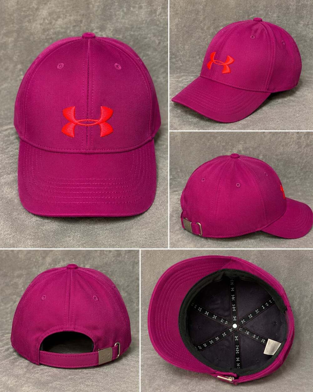 Under Armour Women's Renegade Adjustable Hat Magenta with Orange Logo